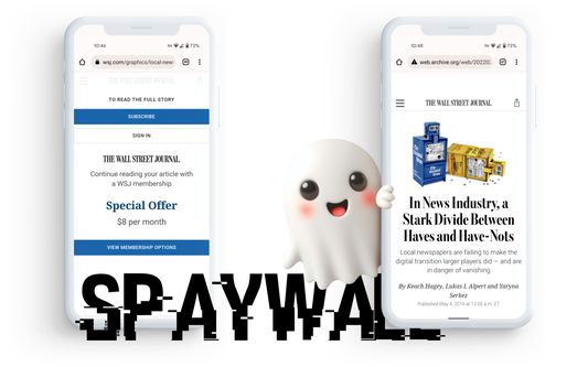 Spaywall takes you to an archived paywall-free version of the article.