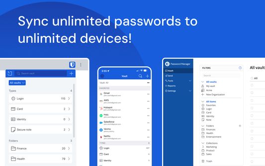 Sync unlimited passwords to unlimited devices!