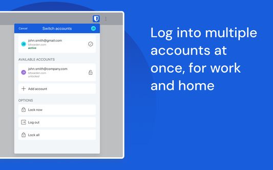 Log into multiple accounts at once, for work and home