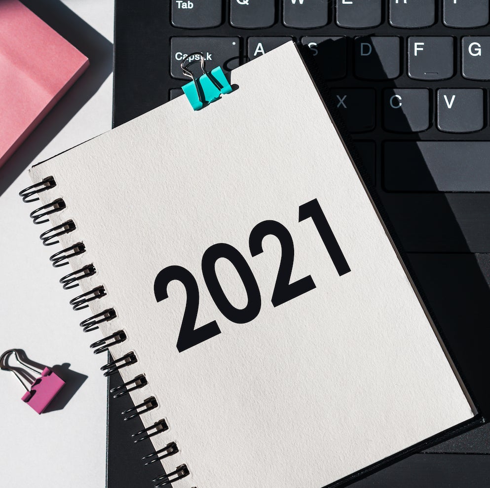 Notebook with "2021" written on its cover