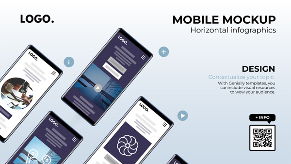 Interactive Mobile mockup infographic template