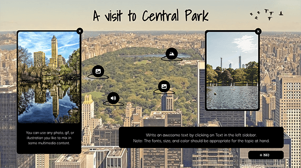 Interactive A visit to central park template