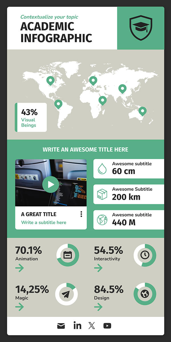 Interactive Academic infographic template
