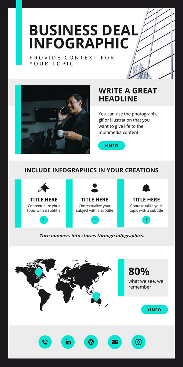 Interactive Business deal infographic template