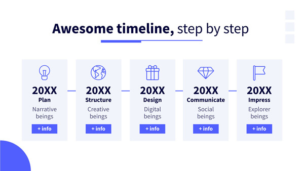 Interactive Basic shapes timeline template
