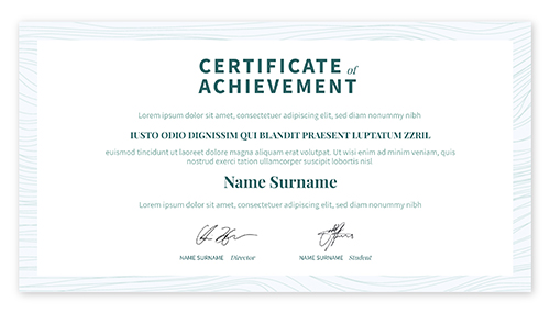 Interactive Certificate of achievement  template