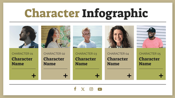 Interactive Character infographic template