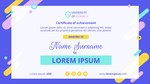 Interactive Color certificate template