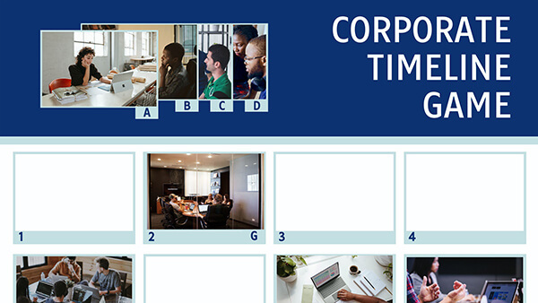 Interactive Corporate timeline game template