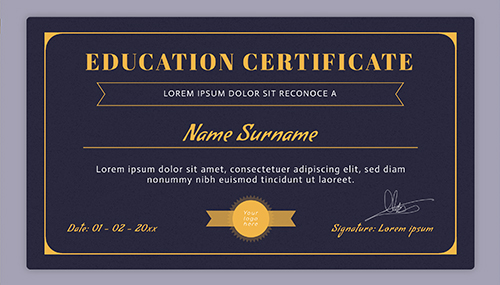 Interactive Educational certificate template