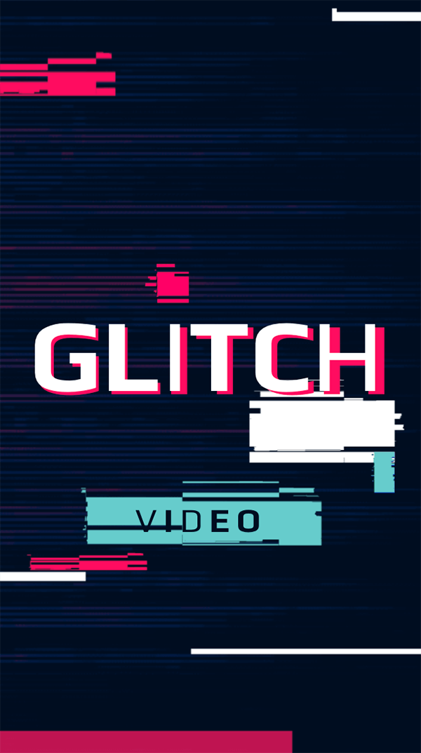 Interactive Glitch video mobile template