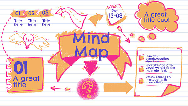 Interactive Hand-drawn mind map template