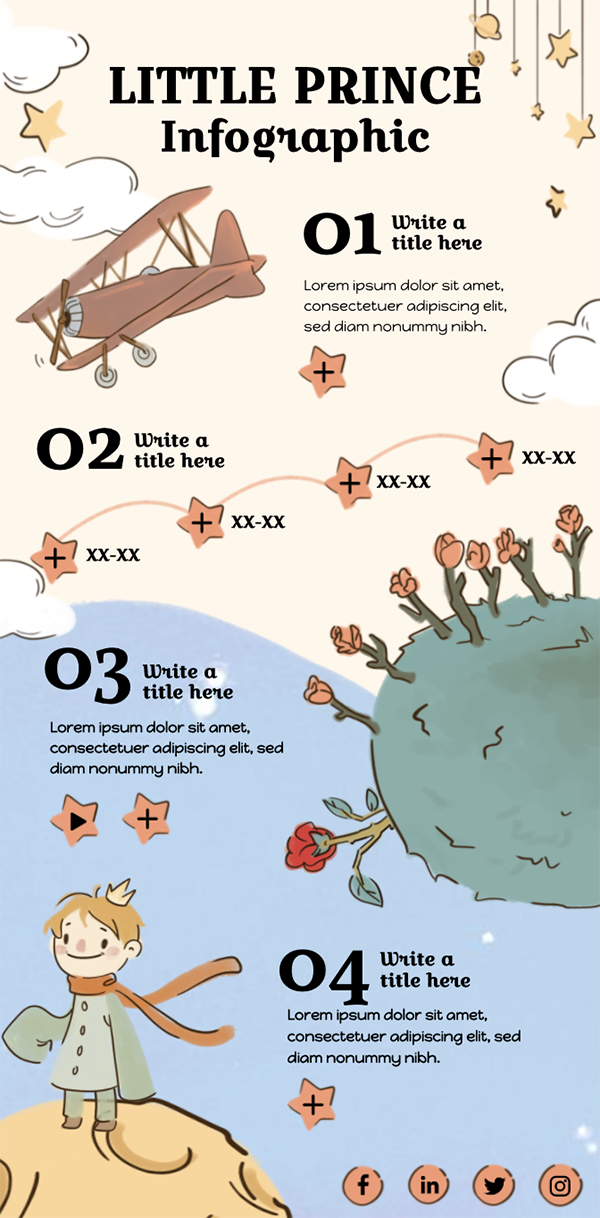 Interactive Little prince infographic template