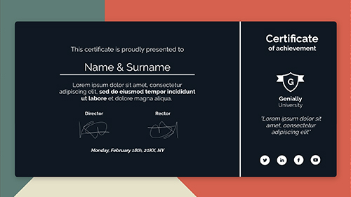 Interactive Polygonal certificate template