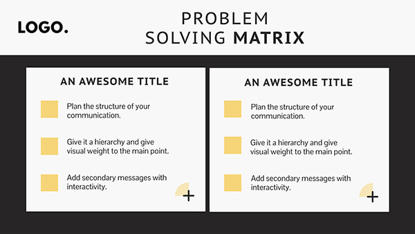 Interactive Problem solving matrix template