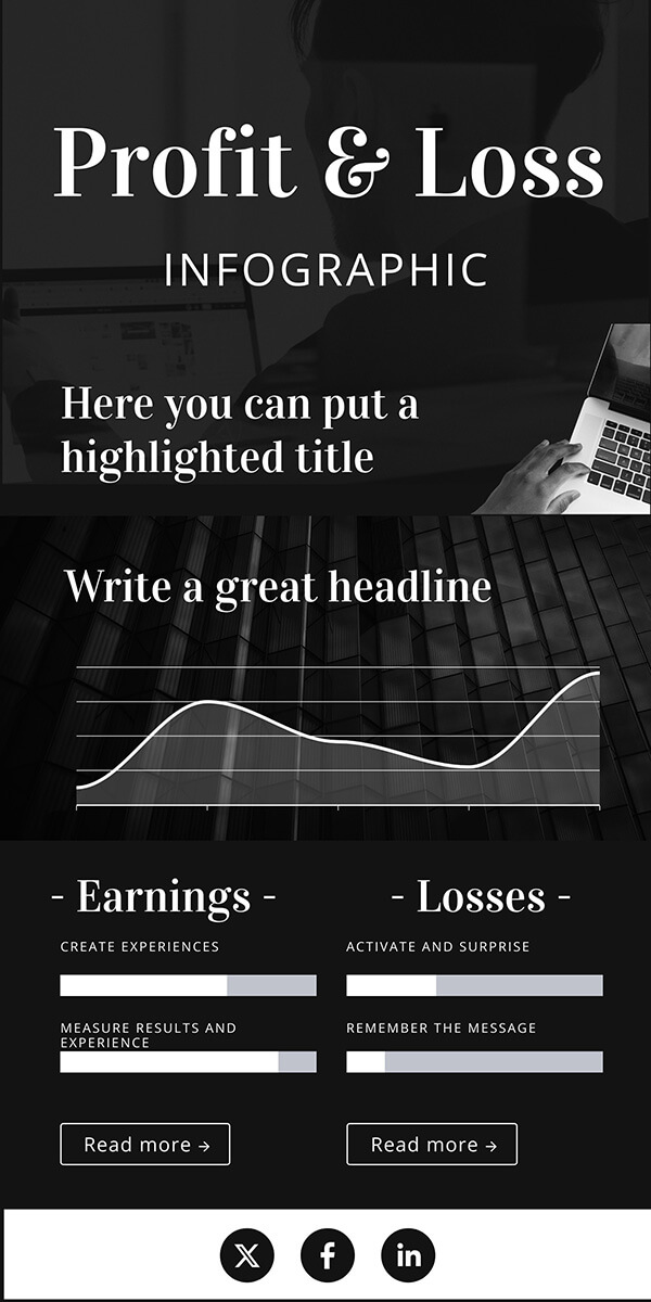 Interactive Profit & loss infographic template