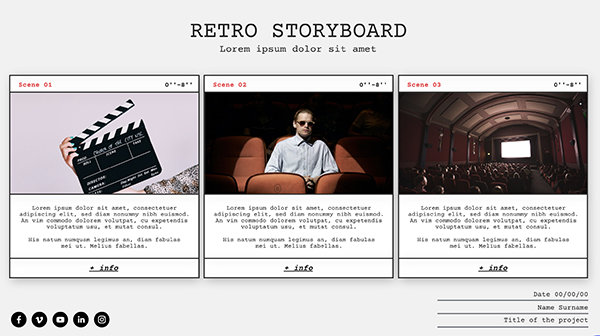 Interactive Retro storyboard template