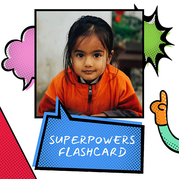 Interactive Superpowers flashcard template