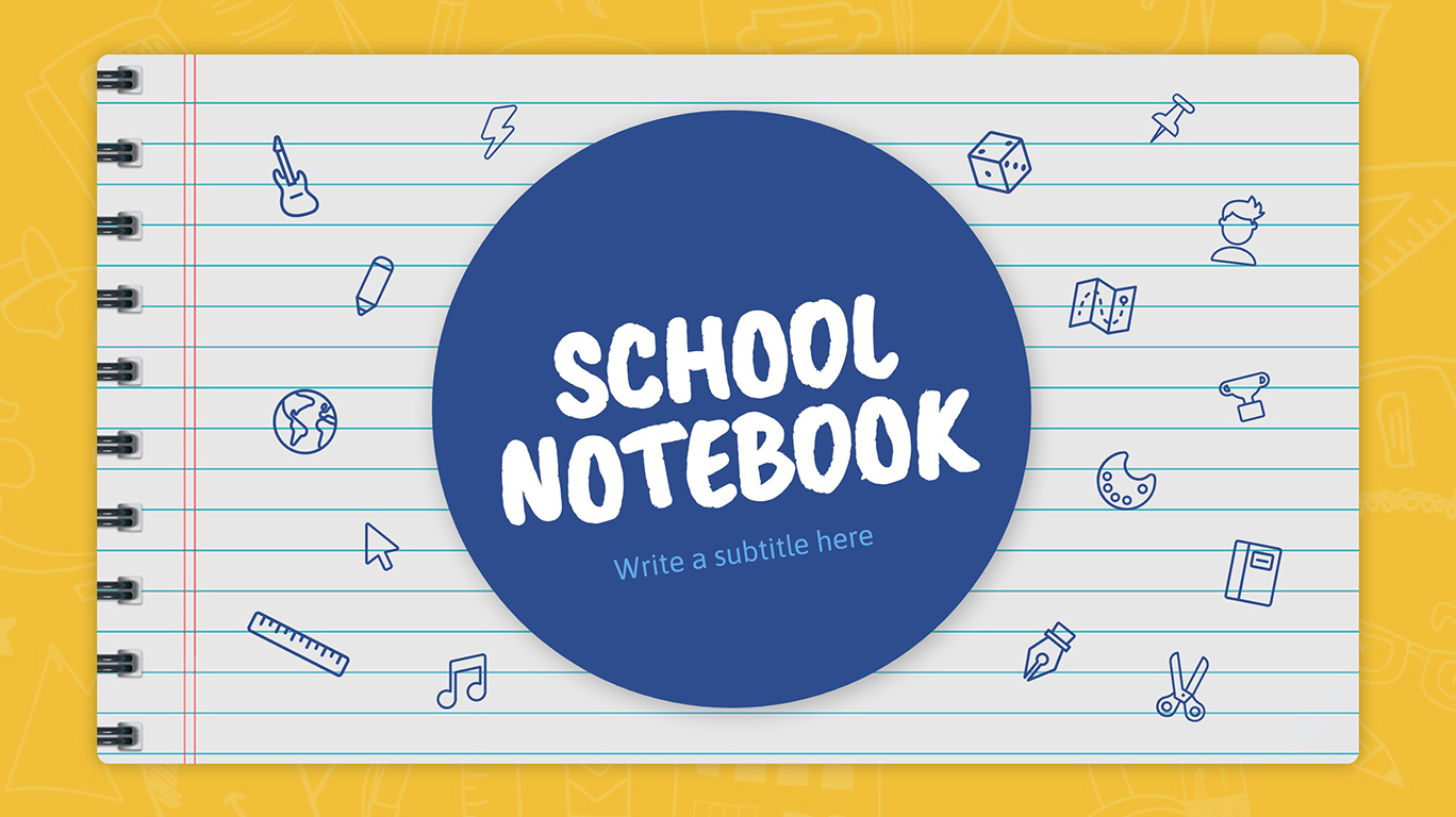 Interactive School notebook presentation template