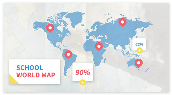 Interactive School world map template