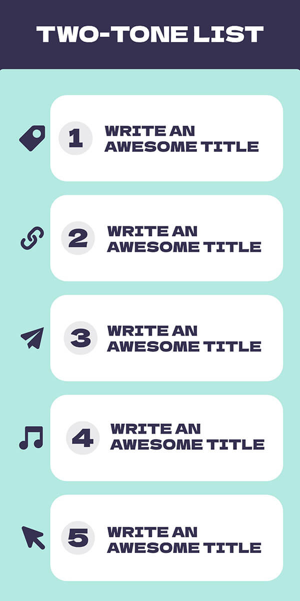 Interactive Two-tone list template