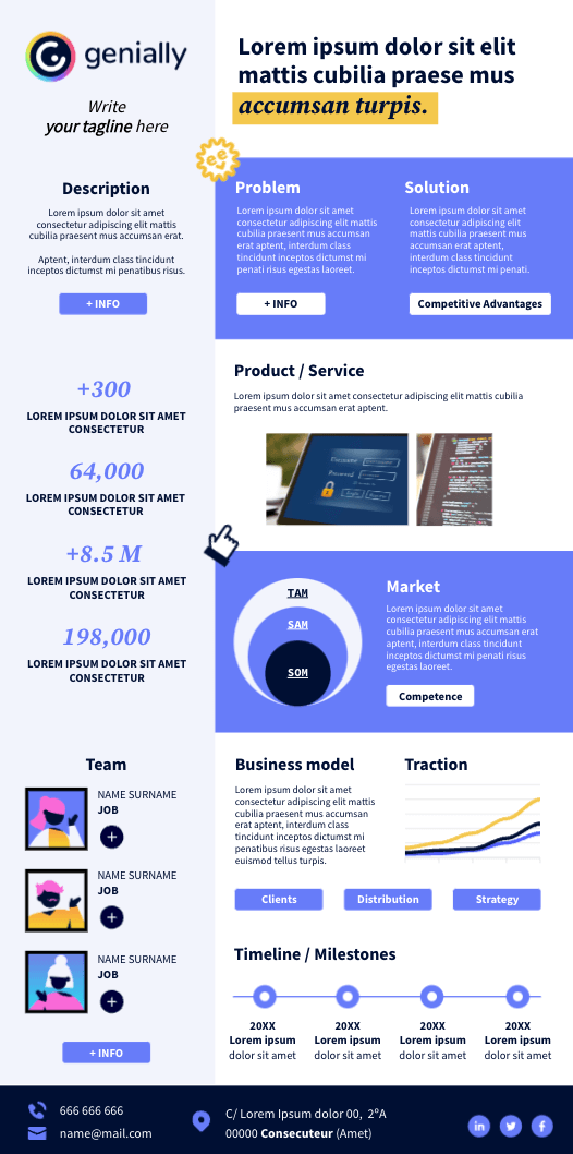 Interactive Vertical genial one pager template