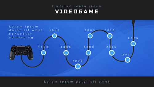 Interactive Videogame timeline horizontal  template