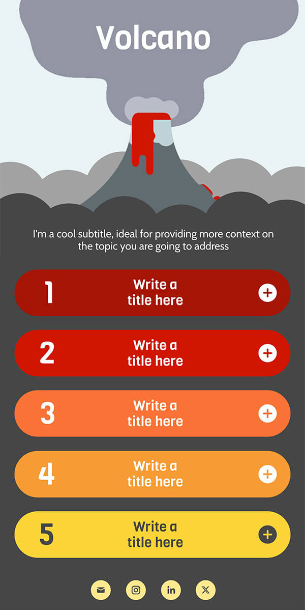 Interactive Volcano list template