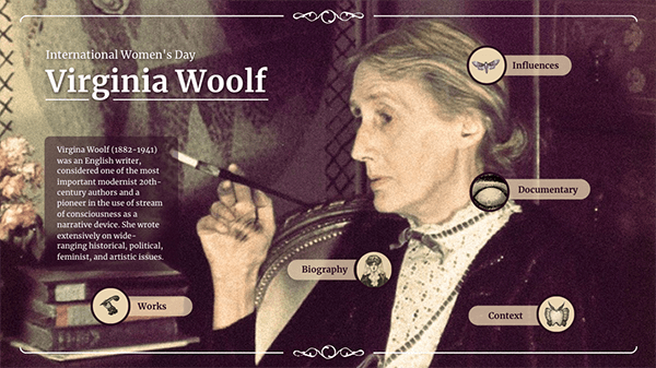 Interactive Women’s day: virginia woolf template