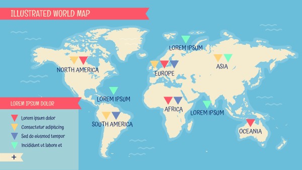 Interactive Illustrated World Map template