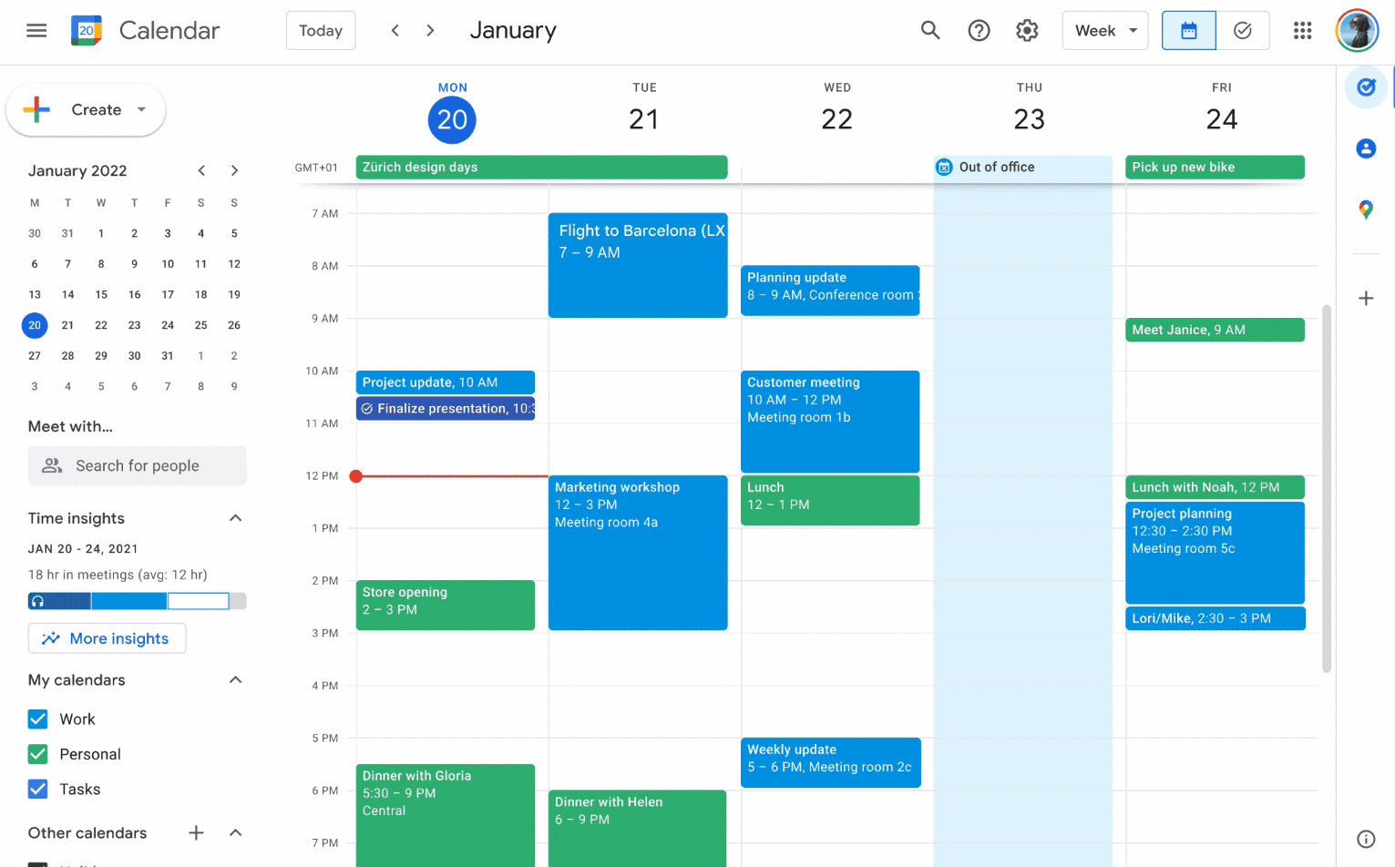 Cómo ver listas de tareas en pantalla completa en Calendario de Google