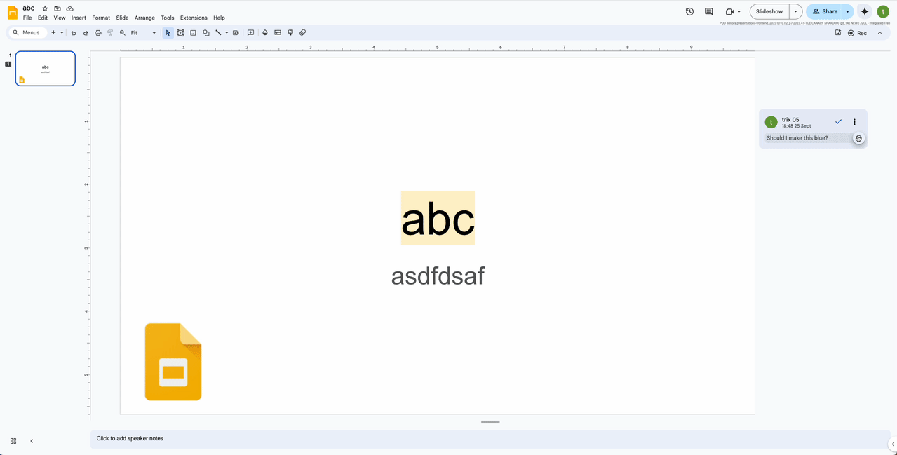 Add emoji reactions to comments in Google Slides