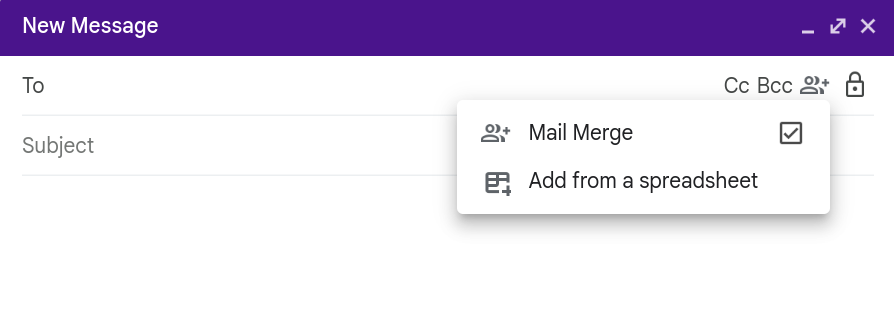 Mail Merge + Add from a spreadsheet
