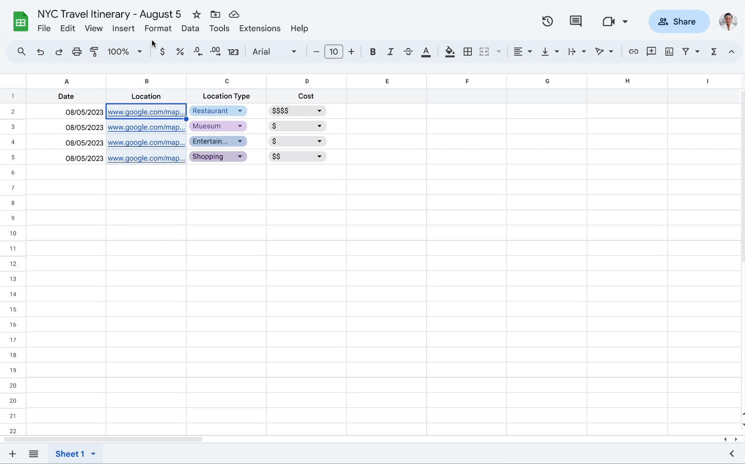 Adding bulk conversion for place chips in Google Sheets