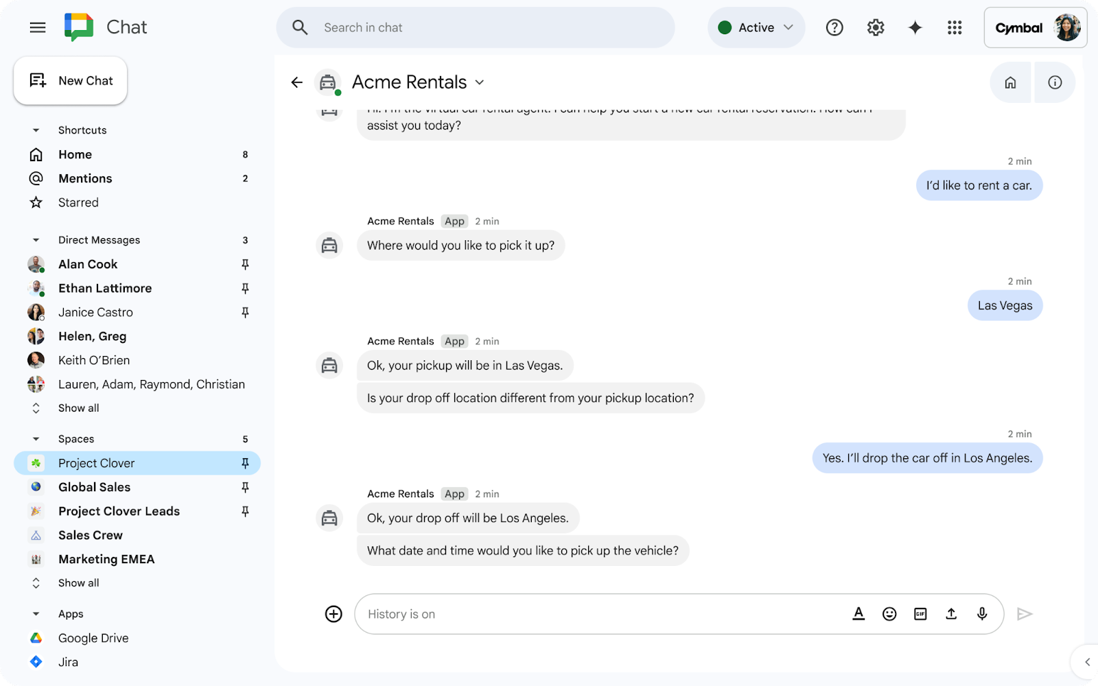 Use o Dialogflow CX para criar apps do Google Chat que entendam e respondam com linguagem natural
