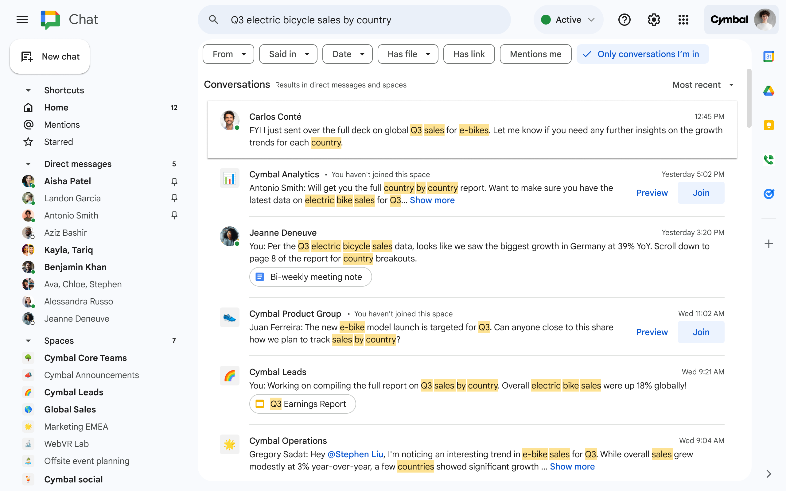 Introducing a redesigned search results page in Google Chat