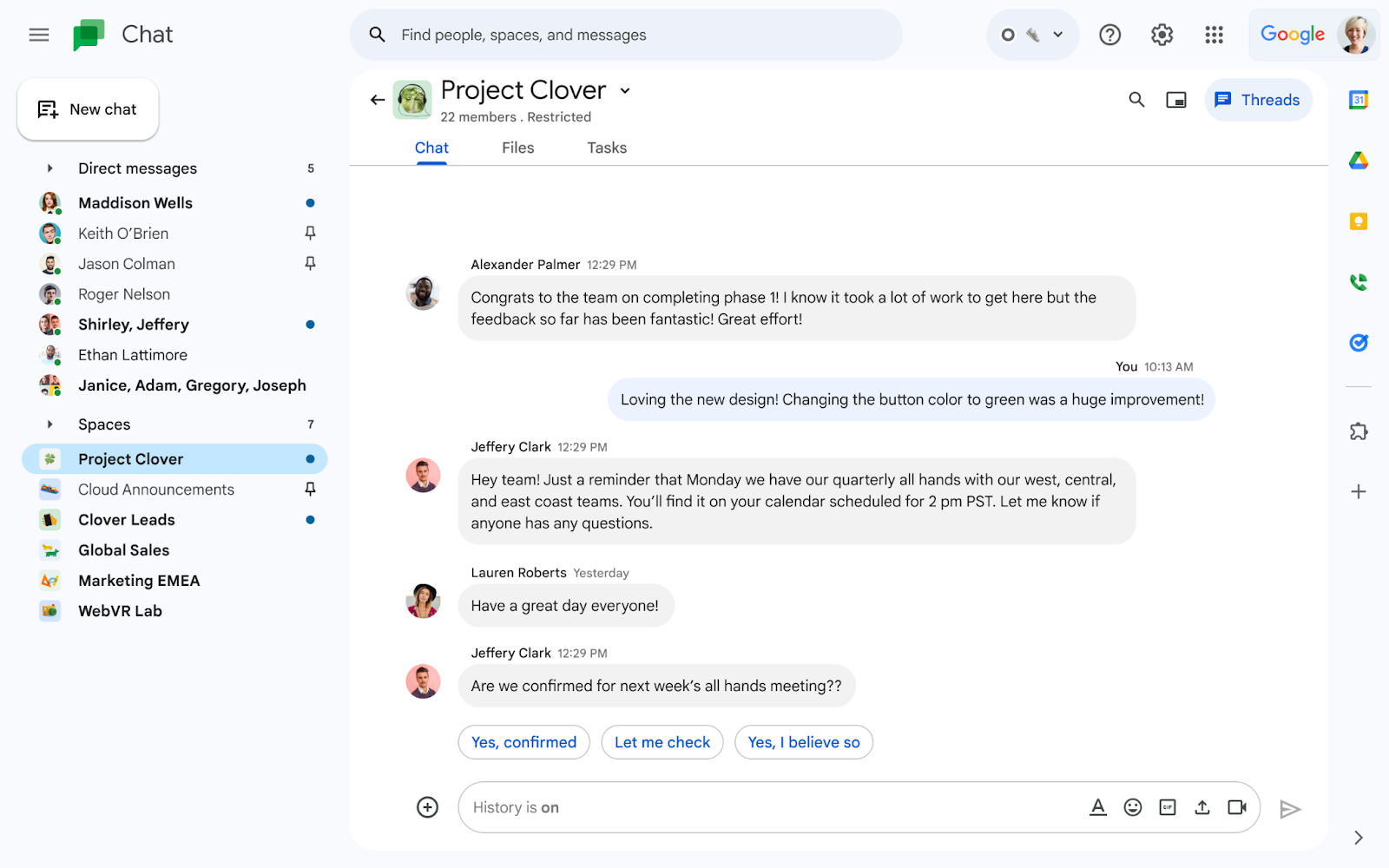Expanding Smart replies everywhere you receive messages in Google Chat