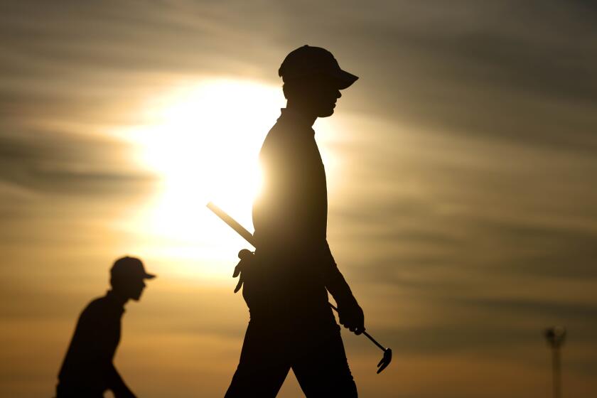 Thomas Detry walks on the 17th green during the third round of the Farmers Insurance Open on Jan. 26.