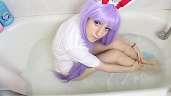lana rain cosplay, cosplay porn, anime girl, bath