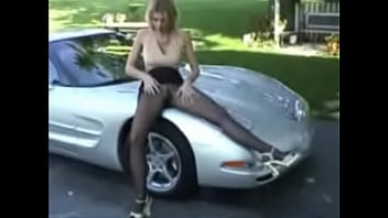 blonde, masturbation, vehicle, car
