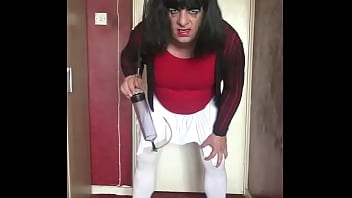 not cam shy are you, sissy crossdress, make up, real piss swallower