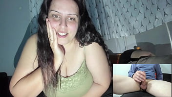 girl watching cock, webcam, cock stroking, cumshot