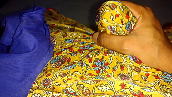 stainining the saree, fetish, silk, masturbation