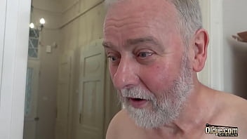 shaved pussy, cock in pussy, naughty grandpa, nymph