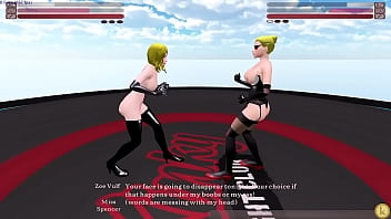 videogame, lesbian sexfight, kinky fight club, sexfight