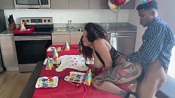 birthday cake, backshots, young black teen, blowjob