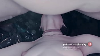 deepthroat, animation, saliva, uncensored hentai