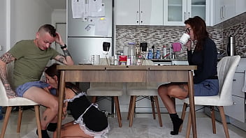 real public sex, house maids fucked, cum on back, housekeeper fuck