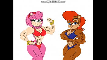amy rose, muscle, game, sally acorn