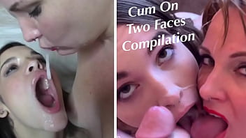 cum on two faces, Laci Cakes, facial, double facial